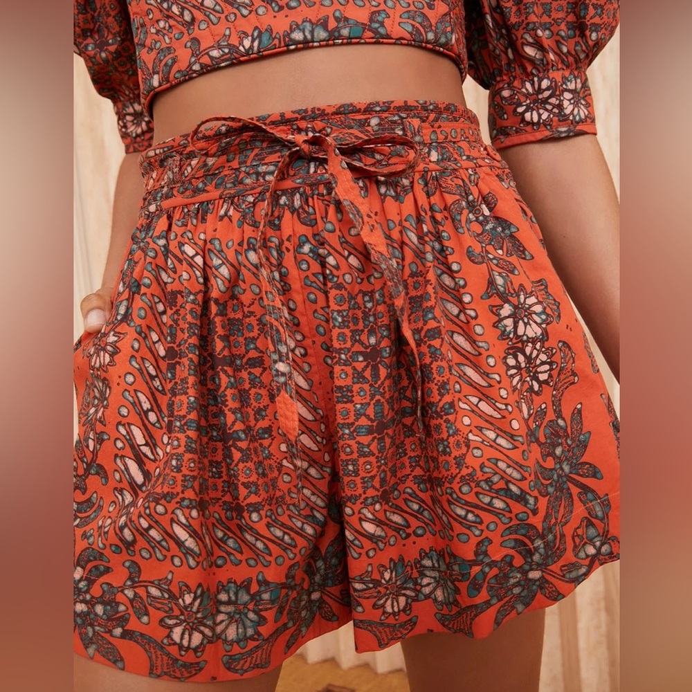 Ulla Johnson Nalani Shorts in Orange / Clementine Size 8 NWT